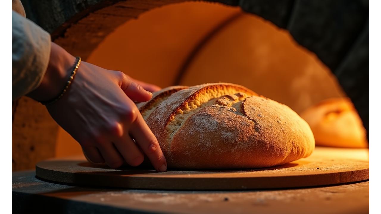 Boulanger façonnant du pain artisanal
